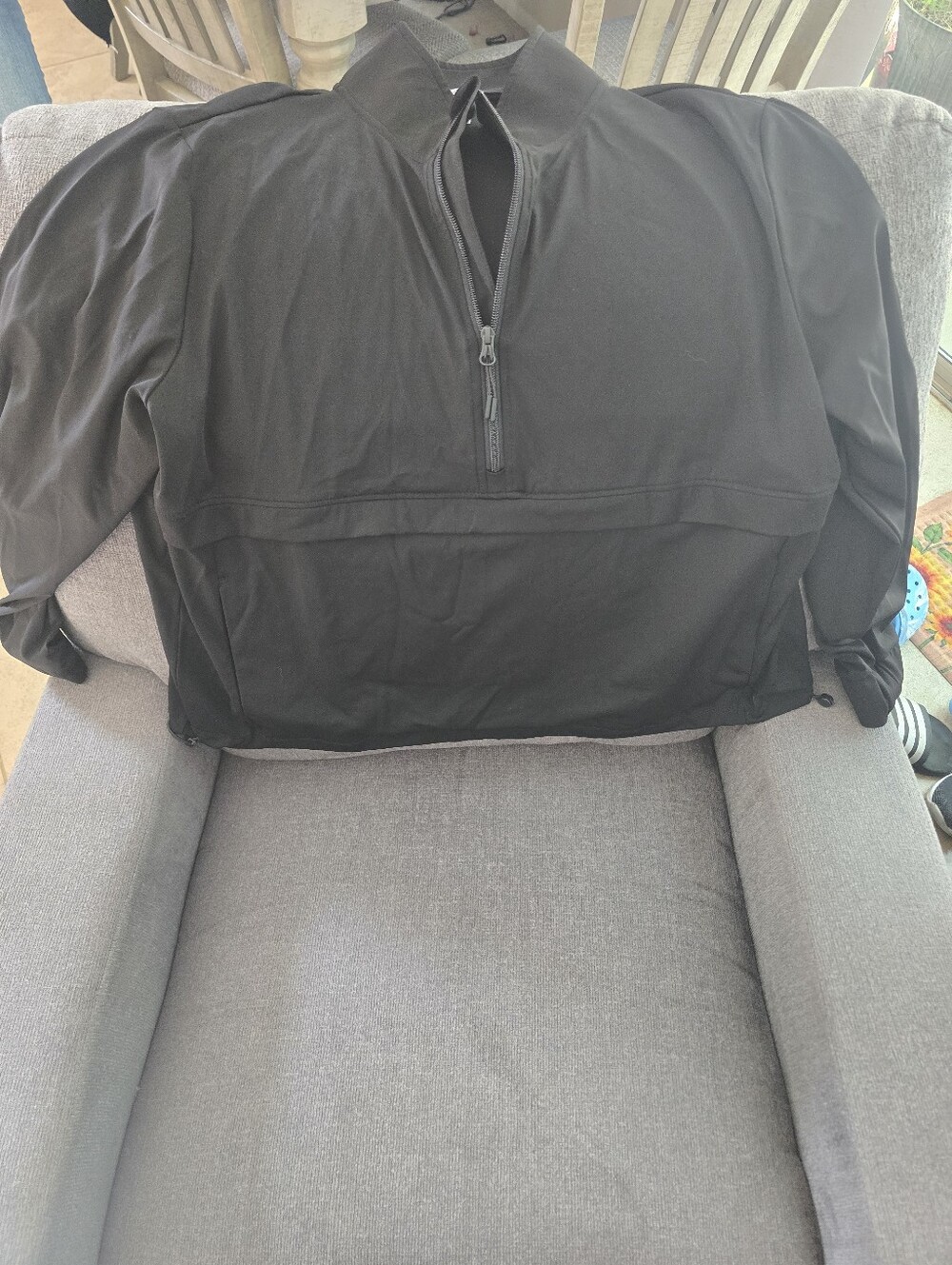 Men's Black Half-Zip Pullover Hoodie
